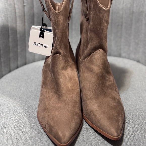 Jason Wu Women's Western Brown Suede Heeled Boots. - Picture 2 of 5
